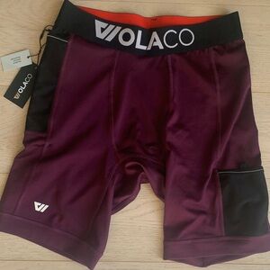 Wolaco Men's Performance Shorts - Burgundy and Black